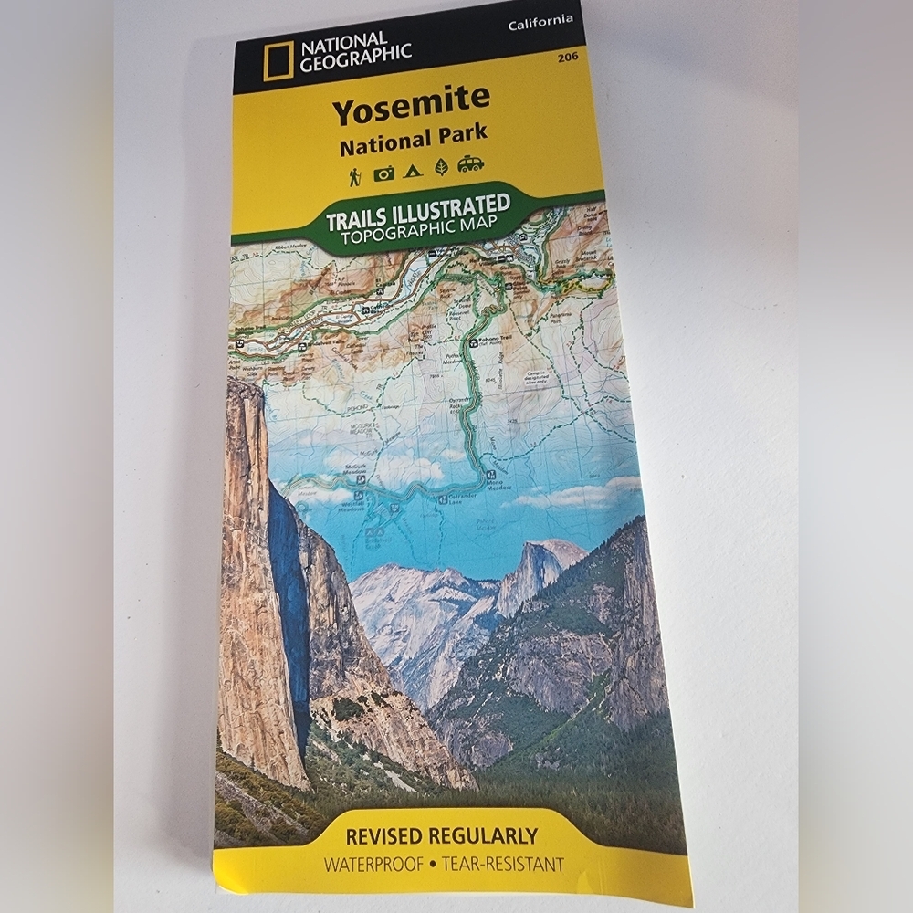 NEW National Geographic Yellow and Green Yosemite Map